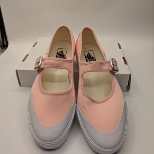 Vans Women's Pink/Peach Satin Mary Jane Sneakers Sz M8.5/W10